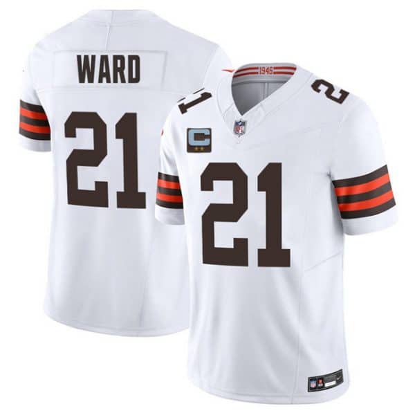 Cleveland Browns #21 Denzel Ward White 2025 F.U.S.E. With 2-Star C Patch Vapor Limited Stitched Jersey