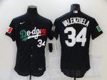 Los Angeles Dodgers #34 Toro Valenzuela Black World Series Stitched Jersey