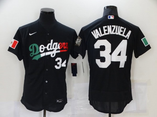 Los Angeles Dodgers #34 Toro Valenzuela Black World Series Stitched Jersey