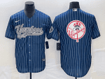 New York Yankees Navy Team Big Logo Cool Base Stitched Jersey