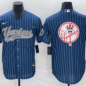 New York Yankees Navy Team Big Logo Cool Base Stitched Jersey