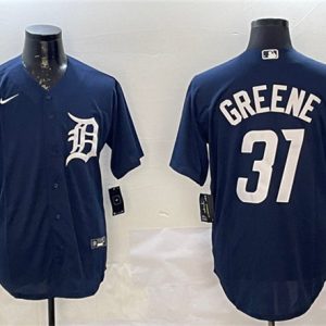 Detroit Tigers #31 Riley Greene Navy Cool Base Stitched Jersey