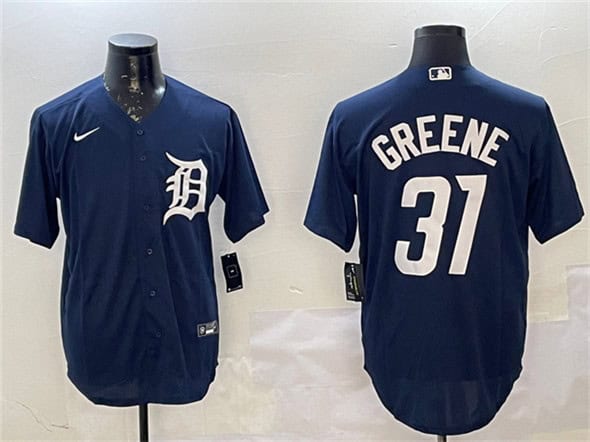 Detroit Tigers #31 Riley Greene Navy Cool Base Stitched Jersey