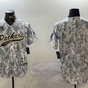 Green Bay Packers Blank 2024 Arctic Camo Salute To Service Stitched Jersey