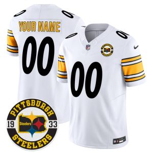 Pittsburgh Steelers Throwback 1933 Patch white Vapor Limited All Stitched Jersey