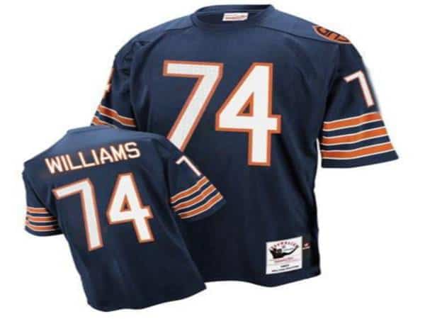 Mitchell Ness Bears #74 Chris Williams Blue Stitched Throwback Jersey