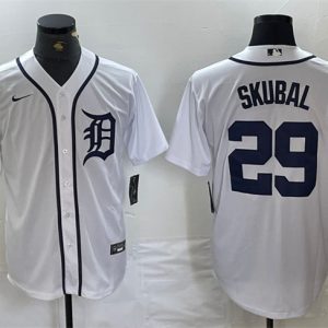 Detroit Tigers #29 Tarik Skubal White Cool Base Stitched Jersey