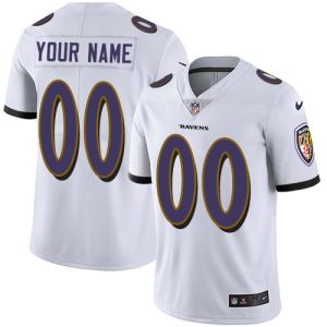 Ravens Customized White Vapor Untouchable Limited Stitched Jersey