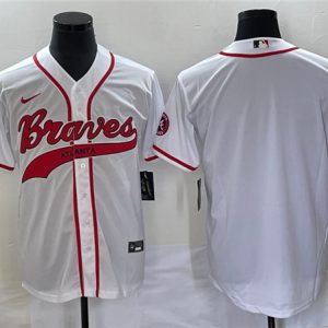 Atlanta Braves Blank White Cool Base With Patch Stitched Jersey