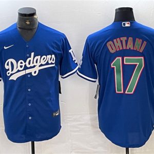 Los Angeles Dodgers #17 Shohei Ohtani Blue Green Cool Base Stitched Jersey