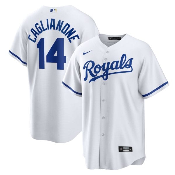Kansas City Royals #14 Jac Caglianone Nike White Home Replica Jerse