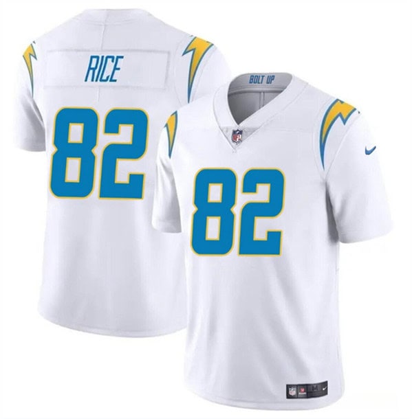 Los Angeles Chargers #82 Brenden Rice White 2024 Draft Vapor Limited Stitched Jersey