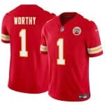 Kansas City Chiefs #1 Xavier Worthy Red 2024 Draft F.U.S.E. Vapor Untouchable Limited Stitched Jersey