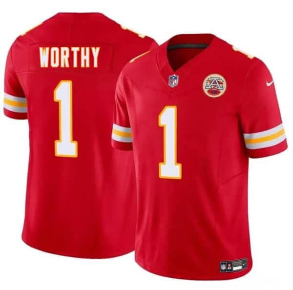 Kansas City Chiefs #1 Xavier Worthy Red 2024 Draft F.U.S.E. Vapor Untouchable Limited Stitched Jersey