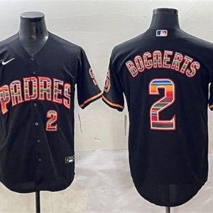 San Diego Padres #2 Xander Bogaerts Black Mexico Cool Base Stitched Jersey