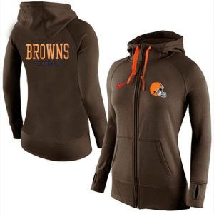 Nike Cleveland Browns Full-Zip Performance Hoodie Brown