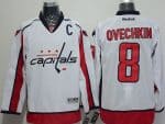 Capitals #8 Alex Ovechkin White Stitched Jersey
