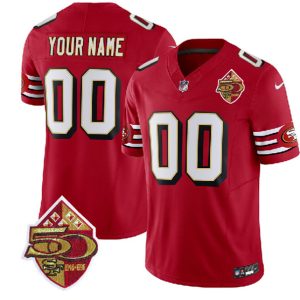 San Francisco 49ers Custom Red 2023 F.U.S.E. 50th Patch Vapor Limited Stitched Jersey