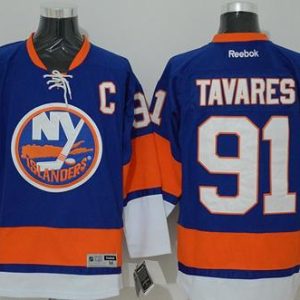 Islanders #91 John Tavares Light Blue Stitched Jersey