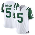 New York Jets #5 Garrett Wilson White Classic Alternate Vapor F.U.S.E. Limited Stitched Jersey