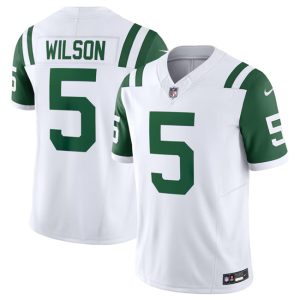 New York Jets #5 Garrett Wilson White Classic Alternate Vapor F.U.S.E. Limited Stitched Jersey