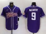 Minnesota Vikings #9 J.J. McCarthy Purple Cool Base Stitched Jersey