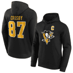 Pittsburgh Penguins #87 Sidney Crosby Black Pullover Hoodie