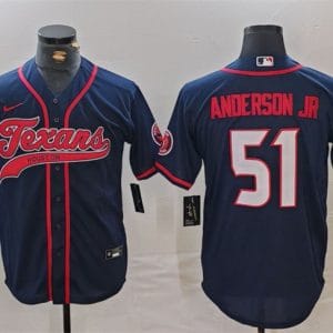 Houston Texans #51 Will Anderson Jr. Navy With Patch Cool Base Stitched Jersey