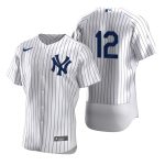 New York Yankees #12 Isiah Kiner-Falefa White Flex Base Stitched Jersey