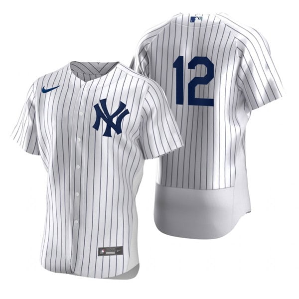 New York Yankees #12 Isiah Kiner-Falefa White Flex Base Stitched Jersey