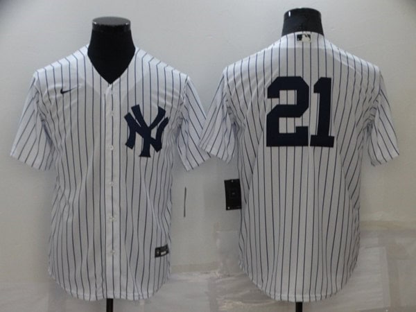New York Yankees #21 Paul O'Neill White Cool Base Stitched Baseball Jersey