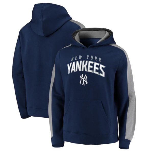 New York Yankees Navy Game Time Arch Pullover Hoodie Pullover Hoodie