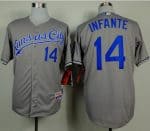 Royals #14 Omar Infante Grey Cool Base Stitched Jersey