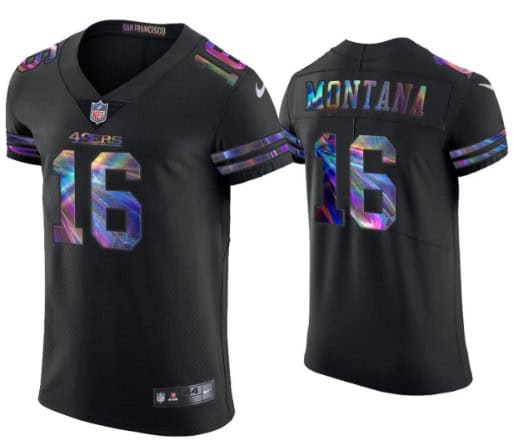 San Francisco 49ers #16 Joe Montana Black Stitched Football Jersey