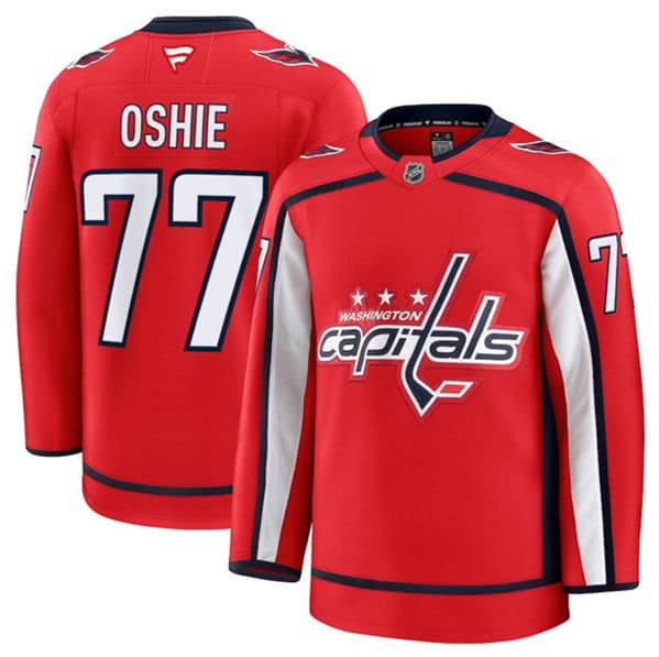 Washington Capitals #77 TJ Oshie Red 2024-25 Home Stitched Jersey
