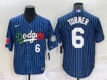 Los Angeles Dodgers #6 Trea Turner Navy Mexico World Series Cool Base Stitched Baseball Jersey