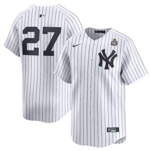 New York Yankees #27 Giancarlo Stanton White 2024 World Series Home Limited Stitched Jersey