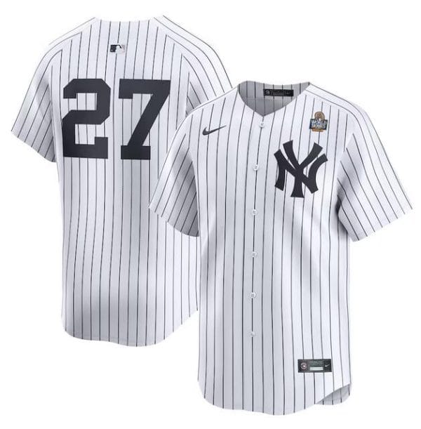 New York Yankees #27 Giancarlo Stanton White 2024 World Series Home Limited Stitched Jersey