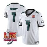 Philadelphia Eagles #7 Kenny Pickett White 2025 Eagles Logo Super Bowl LIX Patch New F.U.S.E. Vapor Limited Stitched Jersey