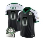 Philadelphia Eagles #0 D'Andre Swift Black White 2023 F.U.S.E. Throwback Vapor Untouchable Limited Stitched Jersey