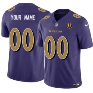 Baltimore Ravens Custom Purple 2023 F.U.S.E. With John Madden Patch Color Rush Limited Stitched Jersey