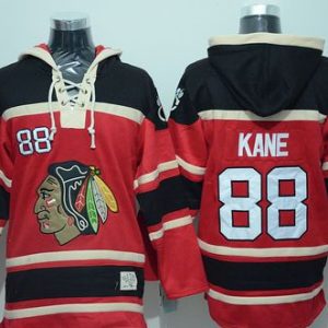 Blackhawks #88 Patrick Kane Red Sawyer Hooded Sweatshirt Stitched Jersey