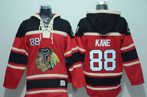 Blackhawks #88 Patrick Kane Red Sawyer Hooded Sweatshirt Stitched Jersey