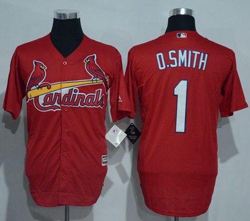 Cardinals #1 Ozzie Smith Red New Cool Base Stitched Jersey