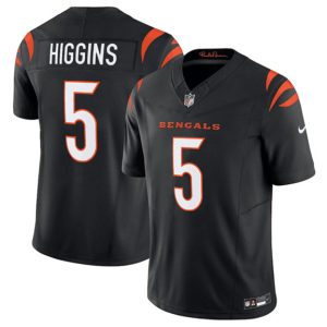 Cincinnati Bengals #5 Tee Higgins Black F.U.S.E. Vapor Untouchable Limited Football Stitched Jersey