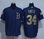 Red Sox #34 David Ortiz Denim Blue Salute To Service Stitched Jersey