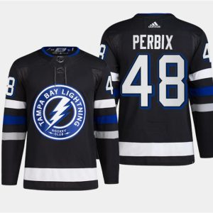 Tampa Bay Lightning #48 Nick Perbix Black Alternate Premier Breakaway Stitched Jersey
