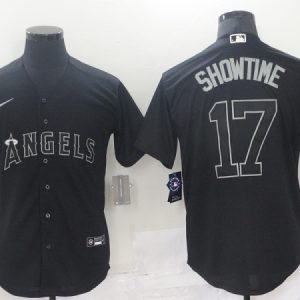 Los Angeles Angels #17 Shohei Ohtani Black Cool Base Stitched Baseball Jersey