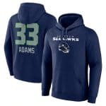 Seattle Seahawks #33 Jamal Adams Navy Team Wordmark Player Name Number Pullover Hoodie
