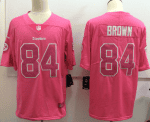 Steelers #84 Antonio Brown Pink Limited Rush Stitched Nike Jersey